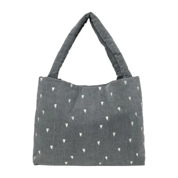 Studio Noos Mom Bag - Denim Grey Hearts