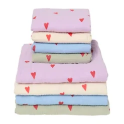 Studio Noos Swaddle - Light blue Hearts - 120x120 cm