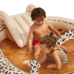 Swim Essentials Zwembad Met Glijbaan - 210 cm - Leopard Beige
