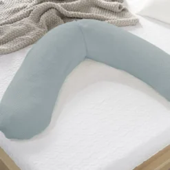 Theraline Gebreid Katoen Voedingskussen Nevel Blauw