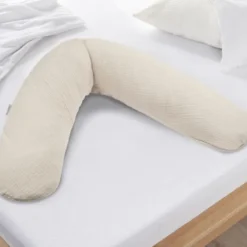 Theraline Voedingskussen Dodo Met Hoes - Muslin - Sandy Beige - 170 x 34 cm