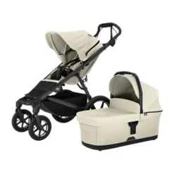 Thule Urban Glide 4-Wheel Kinderwagen - Beige | Thule Maple Autostoeltje | Autostoel Adapters