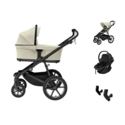 Thule Urban Glide 4-Wheel Kinderwagen - Beige | Thule Maple Autostoeltje | Autostoel Adapters