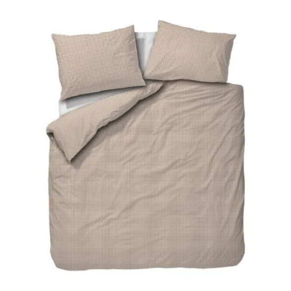 Town & Country Gingham Dekbedovertrek - 140 x 220 cm - Taupe