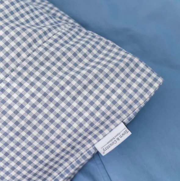 Town & Country Gingham Dekbedovertrek - 140 x 220 cm - Old Blue