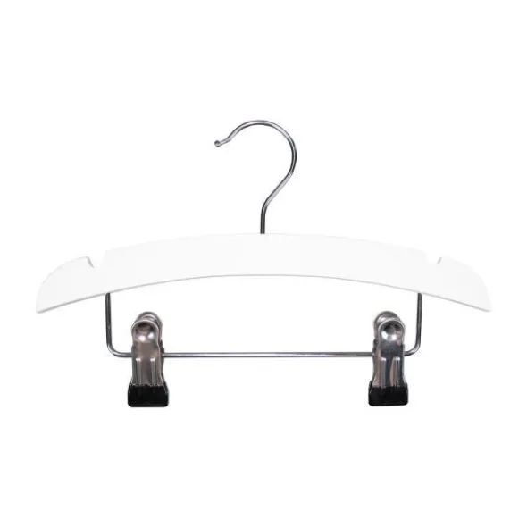 TWF Kledinghanger Met Clips - 3 Stuks - Hout Wit