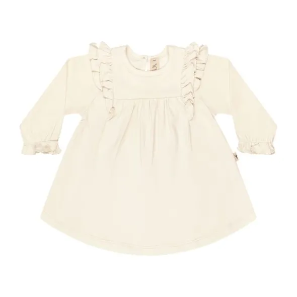UAUA Angel Wings Jurk Lange Mouwen - 3-6 Mnd - Crema