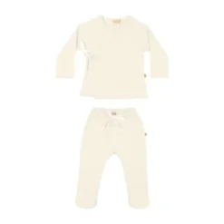 UAUA Kimono Set Met Voetjes Crema 0-1 mnd