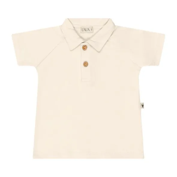 UAUA Polo T-Shirt Korte Mouwen - 3-6 Mnd - Crema