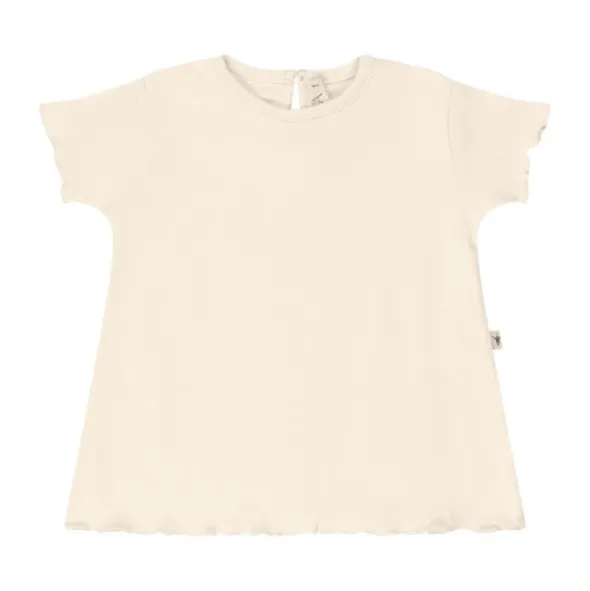 UAUA Ruffled T-Shirt Korte Mouwen - 3-6 Mnd - Crema