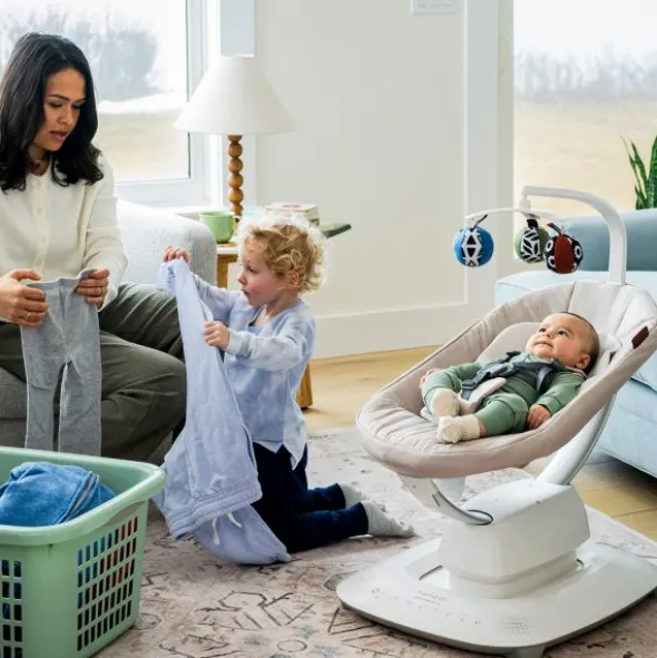 UPPAbaby Mamaroo Smart Babyswing - Charlie - Sand Mélange