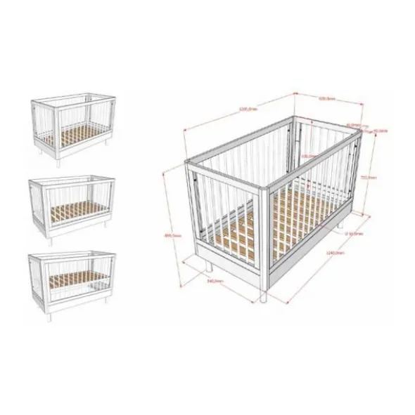 Vipack Babybed - Forrest Beuk - 60 x 120 cm - Wit