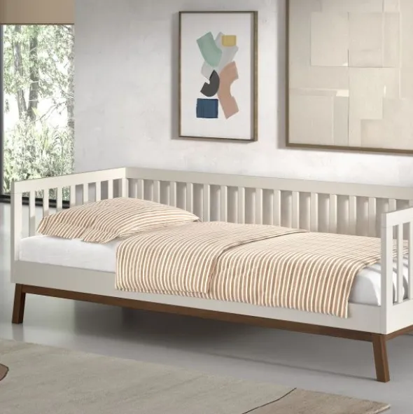 Vipack Kajuitbed - Sezane - 90 x 200 cm - Clay / Walnut