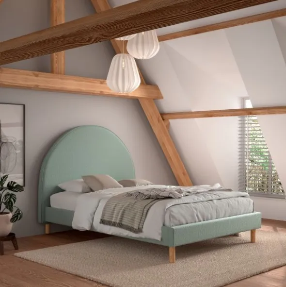 Vipack Moon Bed - 140 x 200 cm - Boucle Groen