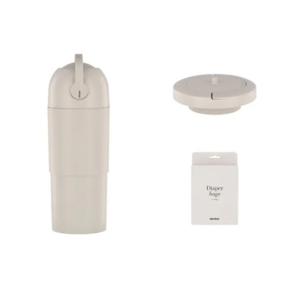 We-Too Telescopische Luieremmer Slim - Oatmeal | Deksel Slim | Luiermmerzakken XL