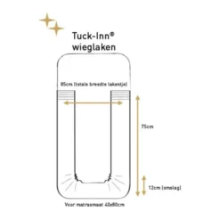 Witlof For Kids Plooien Tuck-Inn Wieglaken - 40 x 80 cm - Wit