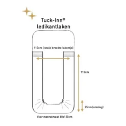 Witlof For Kids Plooien Tuck-Inn Ledikantlaken - 60 x 120 cm - Wit