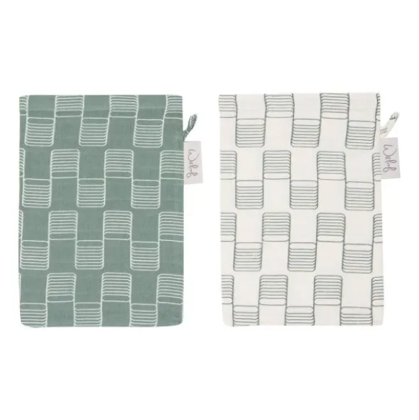 Witlof For Kids Sticky Stripes Washandjes - 2 Stuks