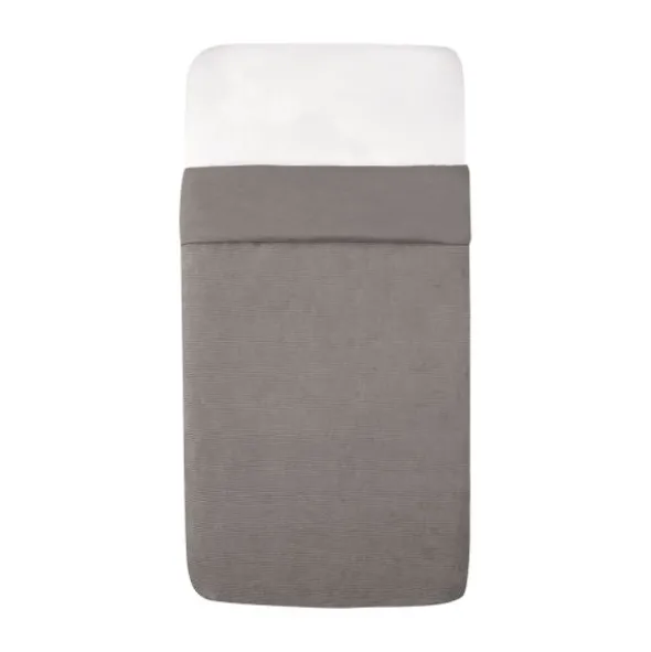 Witlof for kids Velvet Rib Tuck-Inn wiegdeken - 40 x 80 cm - Warm Grey
