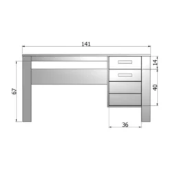 Woood Bureau Dennis Steel Grey
