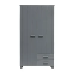 Woood Dennis Kledingkast + Laden Steel Grey 2-Deurs