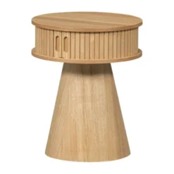Woood Karri Nachtkastje - Rond - Hout Naturel