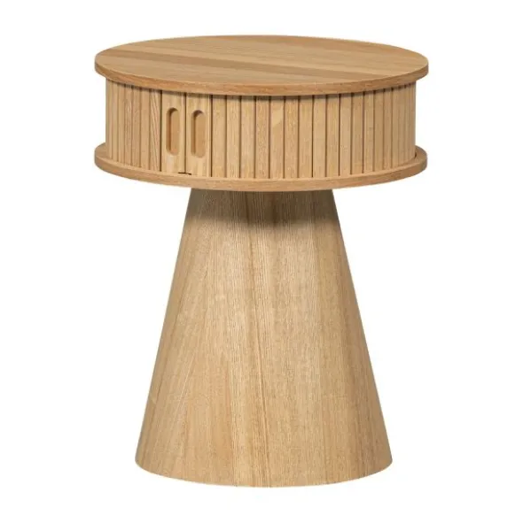 Woood Karri Nachtkastje - Rond - Hout Naturel