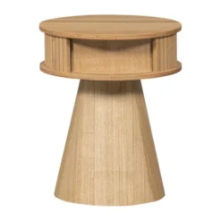 Woood Karri Nachtkastje - Rond - Hout Naturel