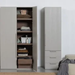 Woood Rens Kledingkast 2-Deurs - Pebble Grey